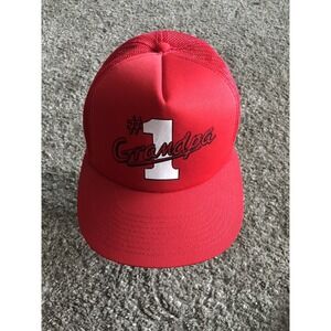 Vintage Grandpa Hat Cap Snapback Red #1 Grandpa